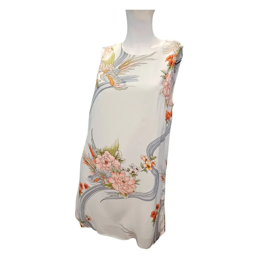 Forever 21 Blue Tropical Bird Sleeveless Summer Dress Womens Medium - Picture 3 of 8